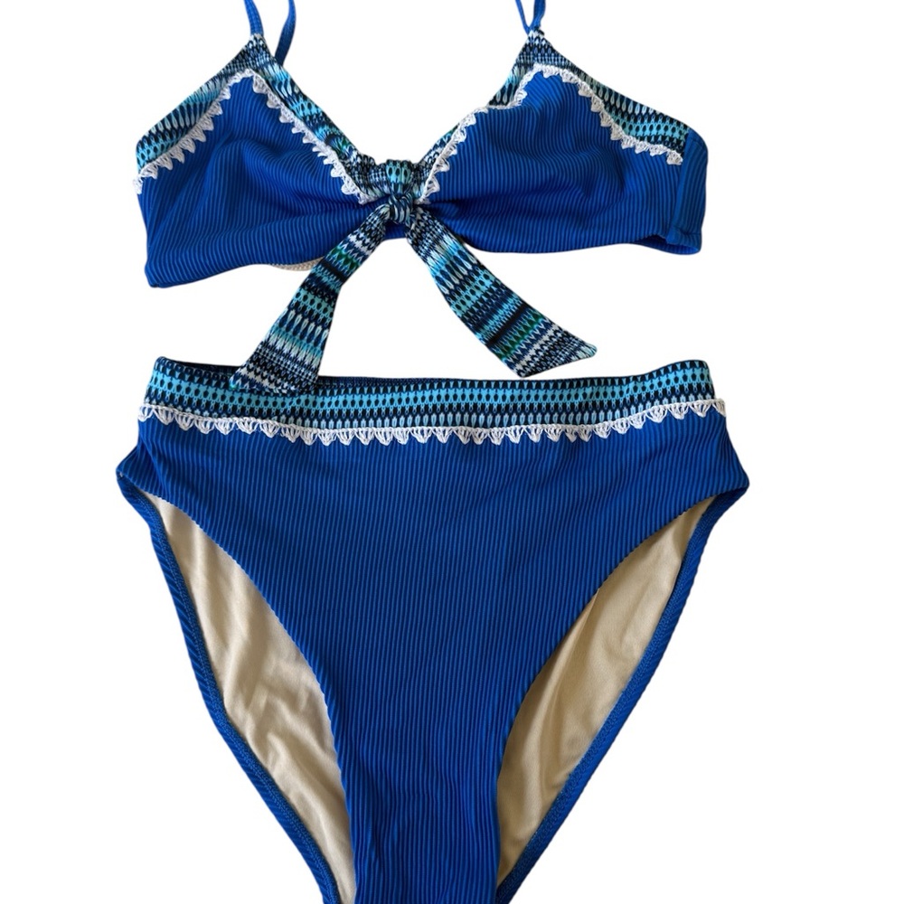 Swimsuits For All Blue Bikini Set, Size 10